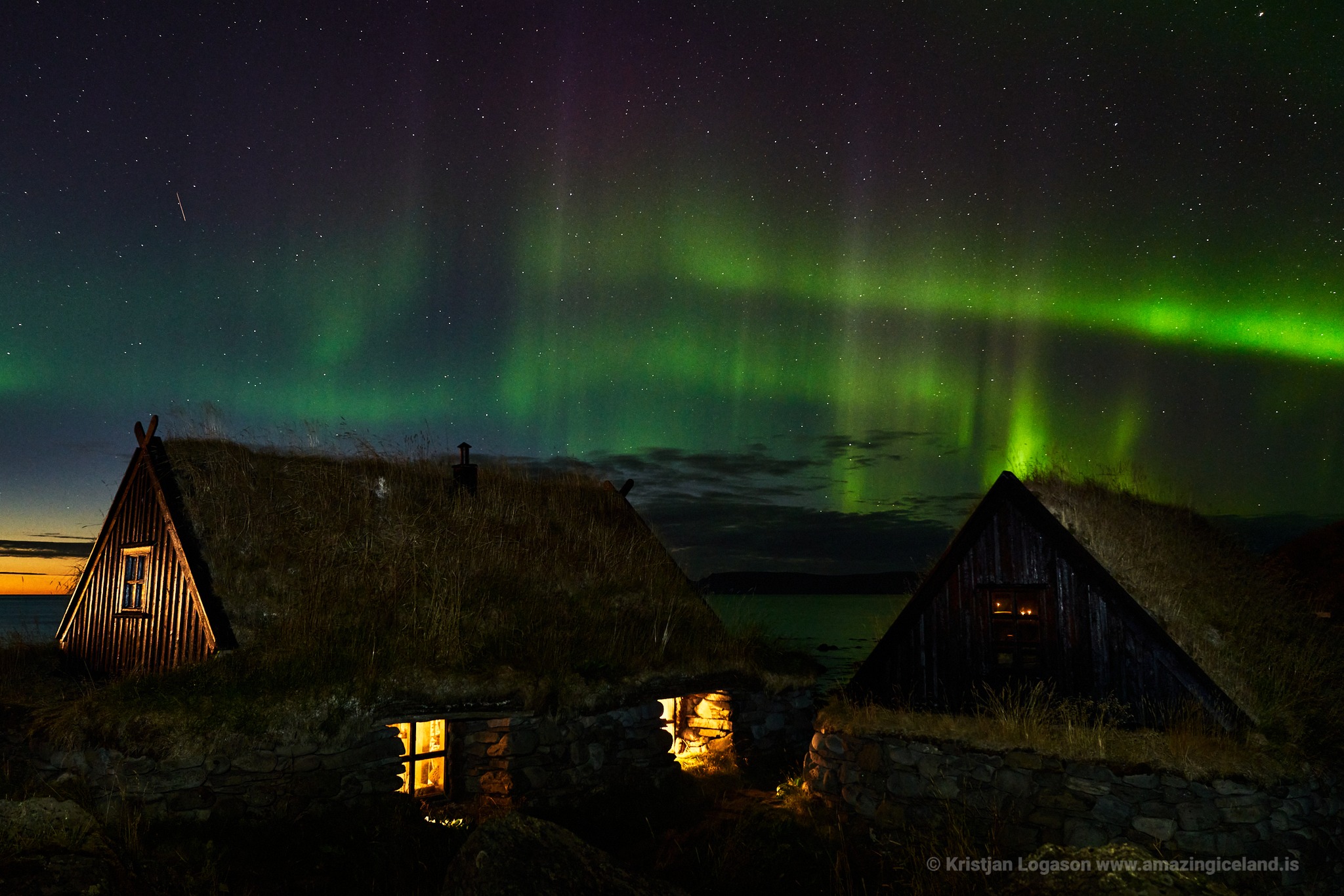 Aurora borealis in west of Iceland